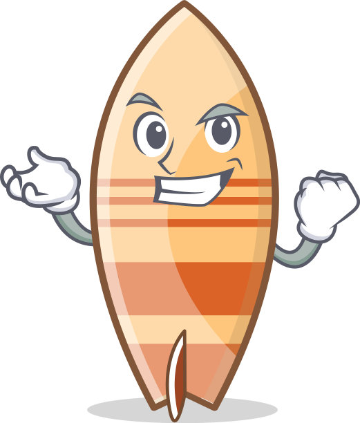 成功的冲浪板人物卡通风格图片下载