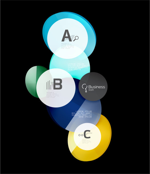 黑色上的抽象圆图片下载