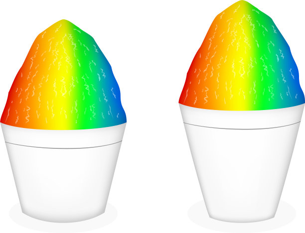 3d夏威夷剃冰在白色的碗图片下载