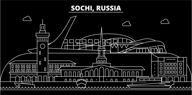 索契剪影天际线俄罗斯索契图片下载