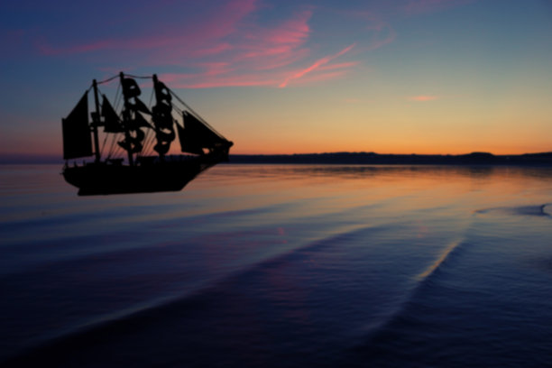 帆船剪影图片下载