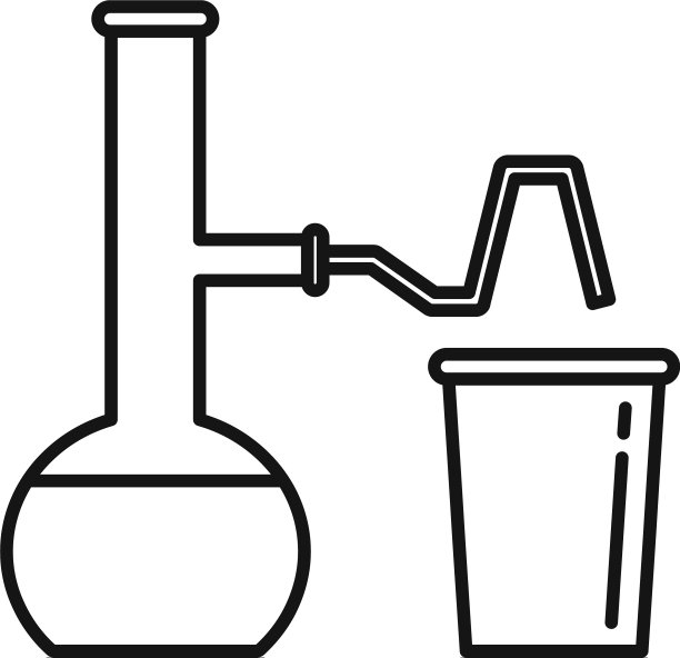 管子烧瓶玻璃实验室图标轮廓风格图片下载