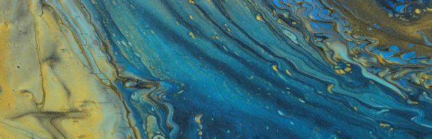 艺术摄影的抽象大理石效果背景。金色，黑色和蓝色创造性的颜色。美丽的画图片下载