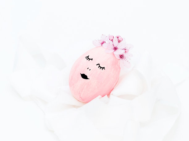 复活节彩蛋装饰孤立在白色背景图片下载