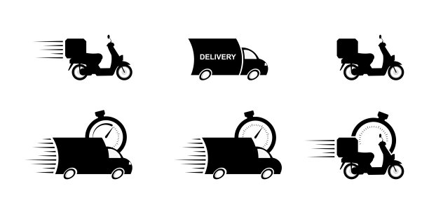 快速交付图标的应用程序和网站在一个白色的背景。交付的概念。交付机器。矢量插图。图片下载