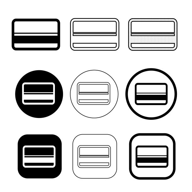 简单的信用卡图标标识设计图片下载