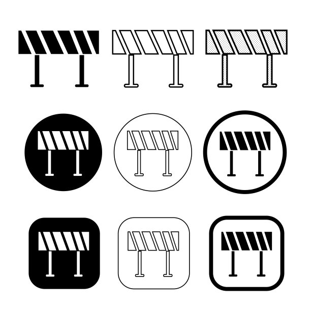 简单的道路障碍标志设计图片下载