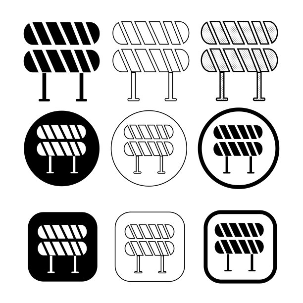 简单的道路障碍标志设计图片下载