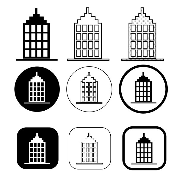 简易建筑图标标志设计图片下载