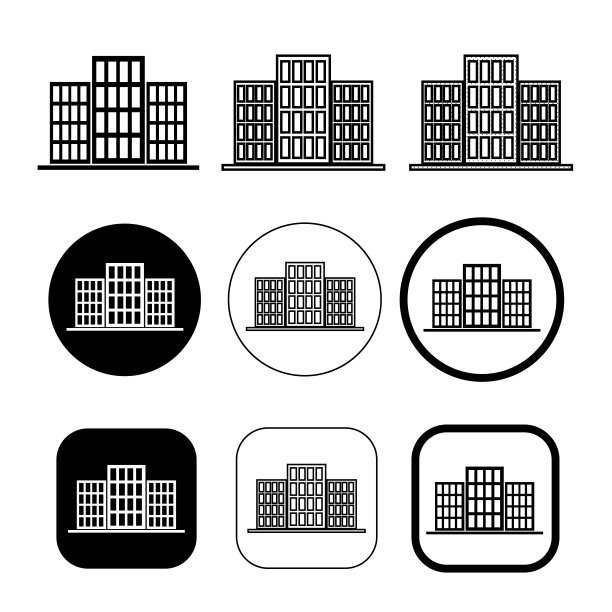 简易建筑图标标志设计图片下载