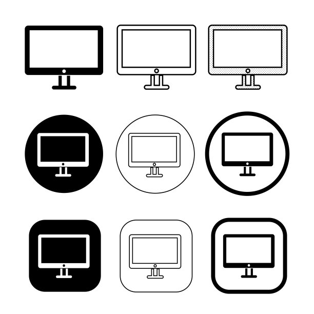 简单的电视图标标识设计图片下载