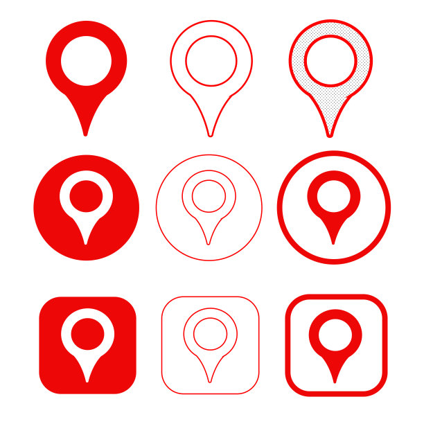 简单的地图指针gps图标标识设计图片下载