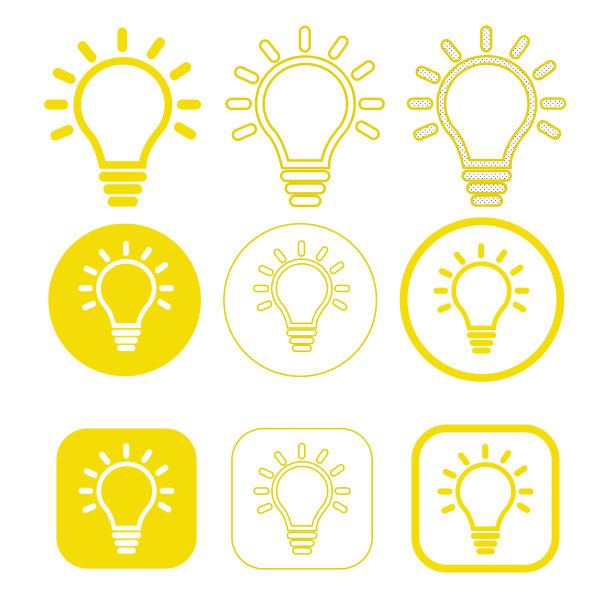 简单的灯泡图标标识设计图片下载
