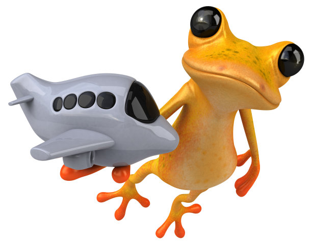 有趣的黄色青蛙- 3D插图图片下载