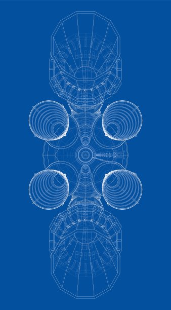 太空火箭概念大纲。向量图片下载