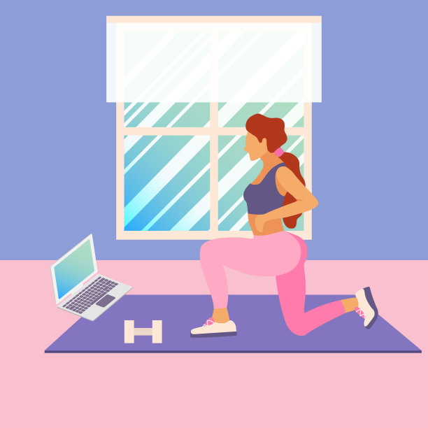 矢量平面插图的健身训练在家图片下载