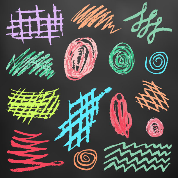 可爱的孩子们的画。彩色蜡笔蜡。图标，标志，符号，大头针图片下载