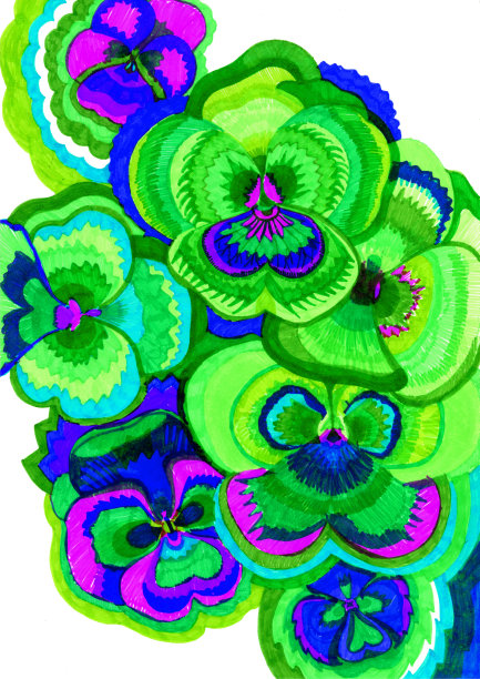 美丽的绘制背景紫罗兰花图片下载