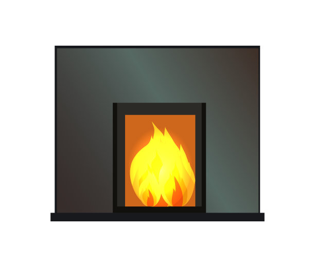 黑色矩形壁炉，颜色矢量模板图片下载