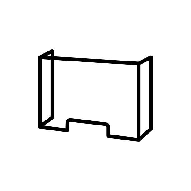 柜台保护屏障图标，收银台守卫图标图片下载