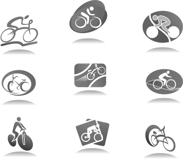 自行车运动和自行车图标自行车比赛设计图片下载