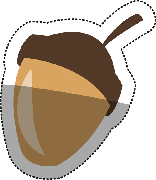 孤立橡子卡通设计图片下载