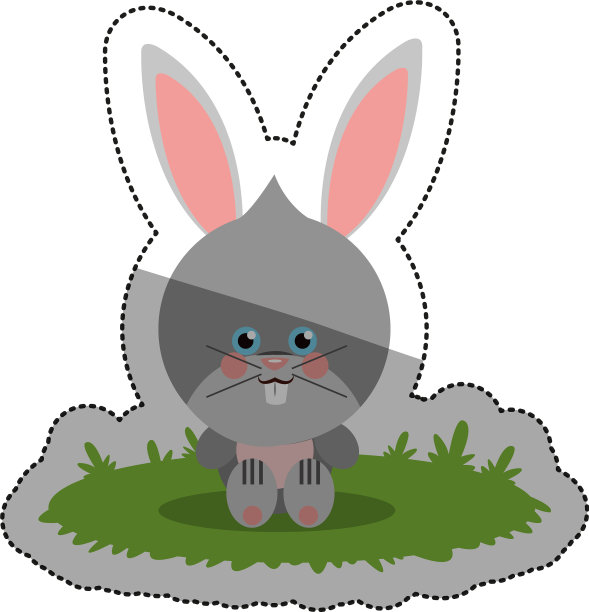 孤立兔卡通设计图片下载