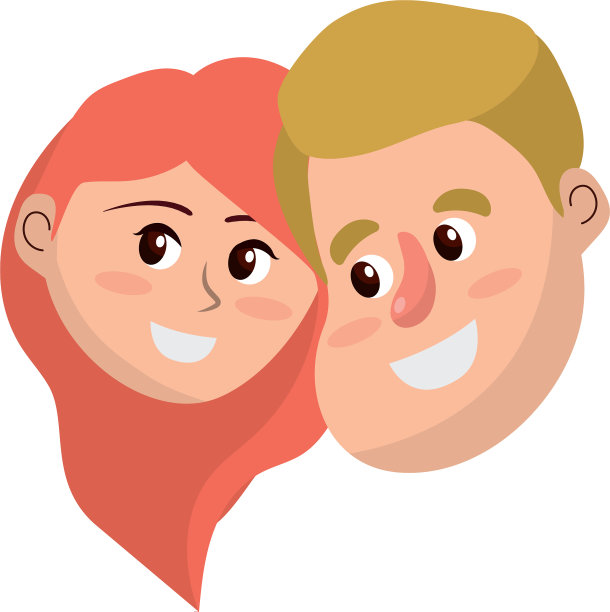 幸福夫妻脸配发型设计图片下载