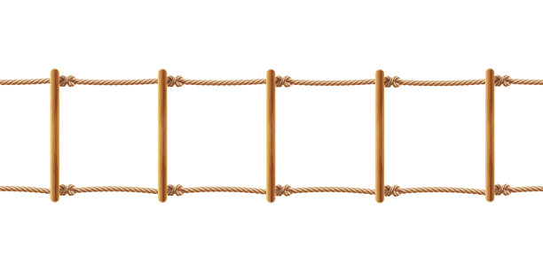 逼真的绳梯无缝模式图片下载