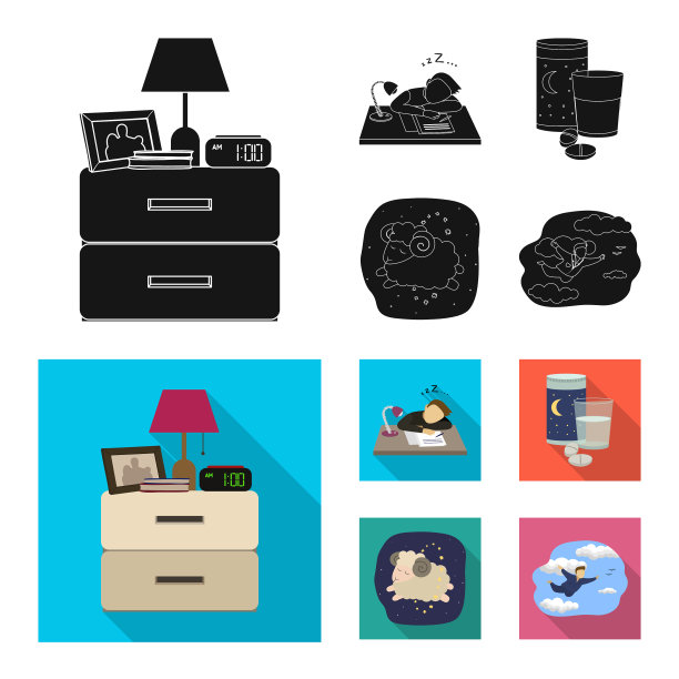 设计的梦和夜的图标集图片下载