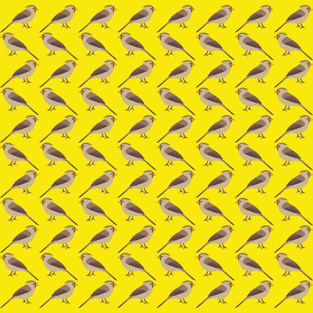 冬季棕鸟图案无缝图片下载