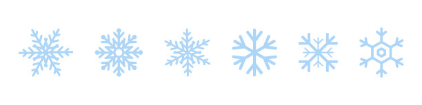 蓝色雪花图标黑色雪花套装图片下载