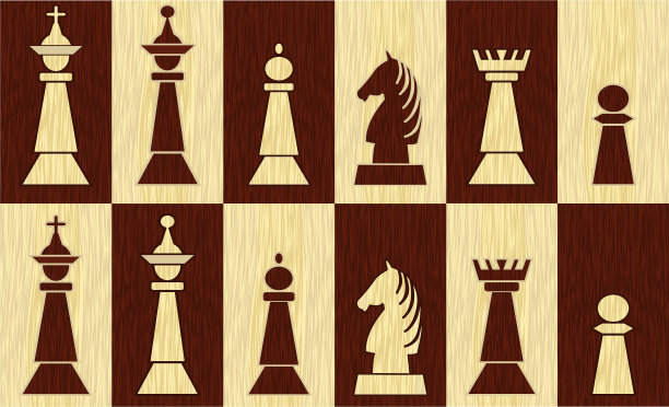 棋盘上的一套棋子图片下载