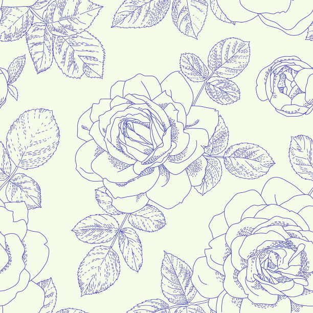 玫瑰无缝模式图片下载