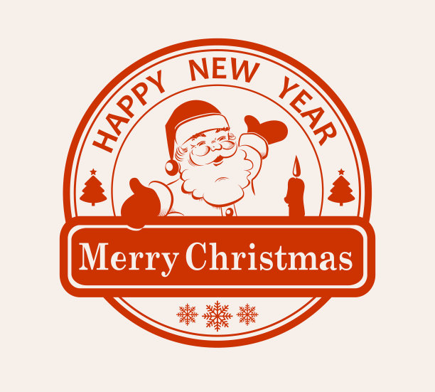 印上圣诞老人的剪影图片下载