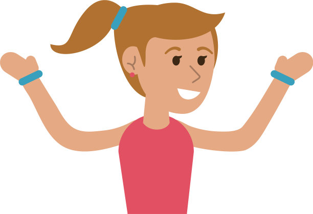 快乐微笑的女人卡通图标形象图片下载