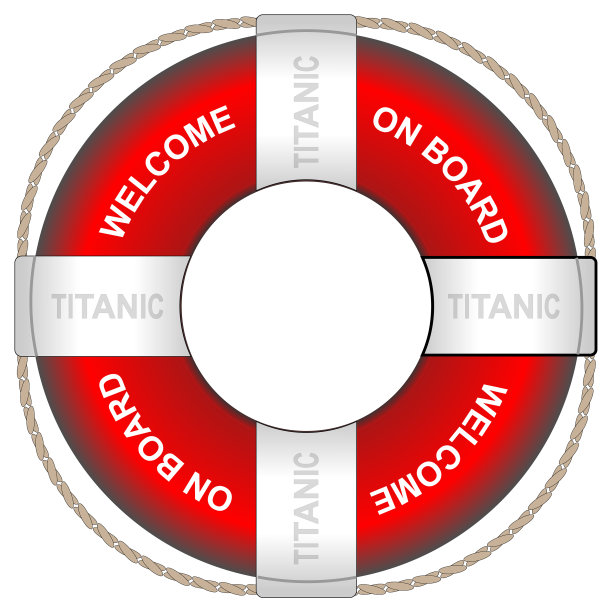 一个刻有泰坦尼克号铭文的生命戒指图片下载