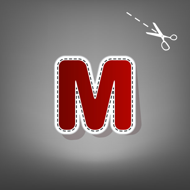 字母m标志设计模板元素红色图片下载