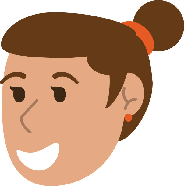 快乐微笑的女人卡通图标形象图片下载