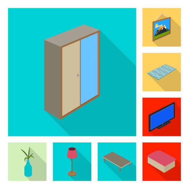 卧室和房间标志集图片下载