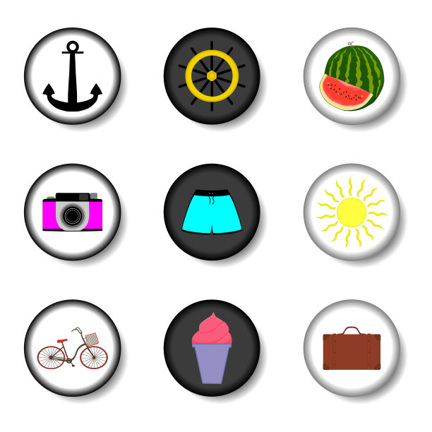 在平面上设置符号的图标标志图片下载