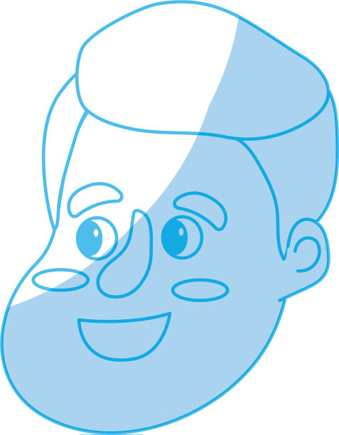 剪影头像快乐的男人的脸和发型图片下载