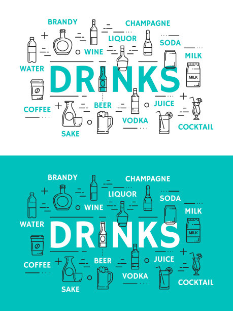 非酒精饮料和酒精饮料图片下载