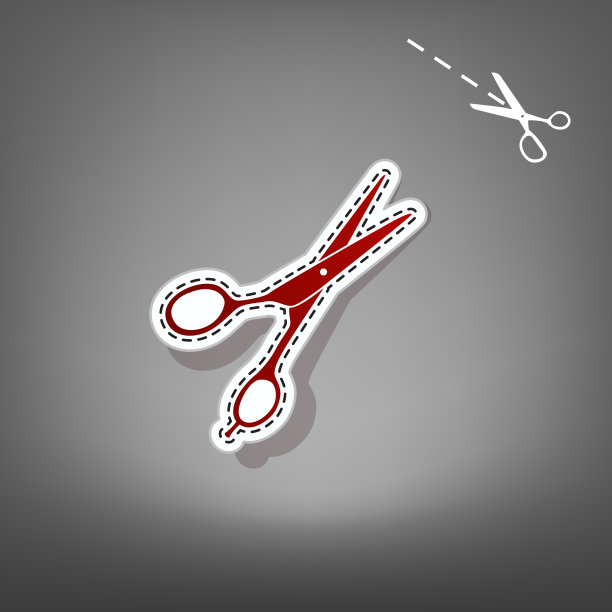 剪头发的剪刀用红色的图标图片下载