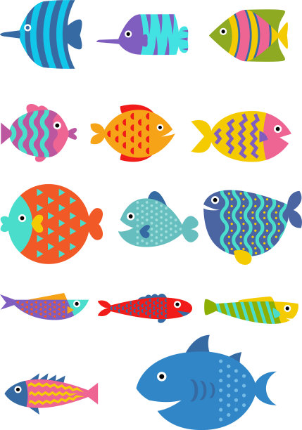 可爱的鱼平设置图标图片下载