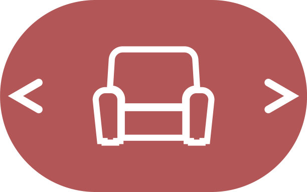 平面剪纸风格的家具图标图片下载