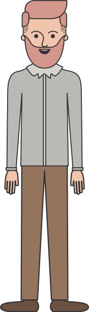 留着胡子，穿着衬衫和裤子的男人图片下载