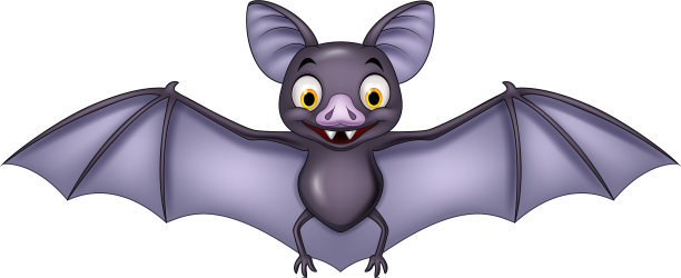 卡通蝙蝠孤立的白色背景图片下载