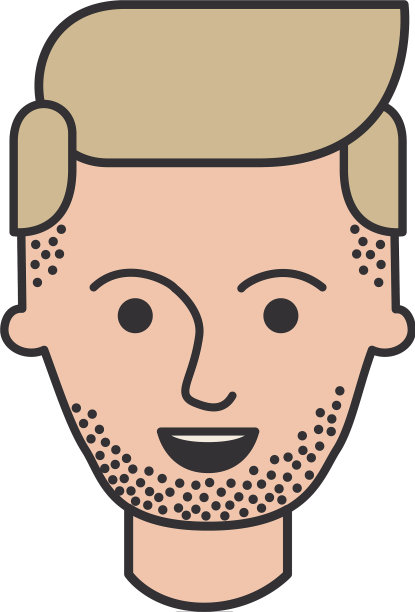 男性的脸有胡茬，两边分开图片下载