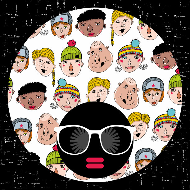 抽象肖像的深色皮肤的女人在潮人图片下载